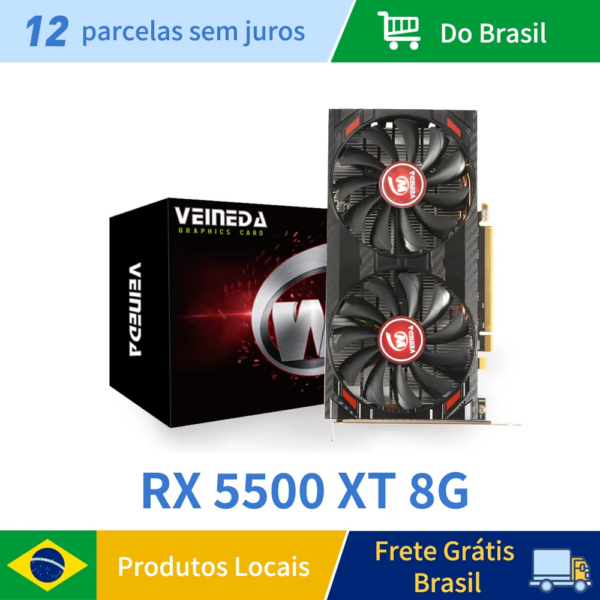 Placa gráfica Veineda RX5500XT 8G Gaming 8GB 128Bit GDDR6 PCI-E 4.0×8 GPU Radeon rx5500xt 8gb placa de vídeo para jogos de PC - Image 4